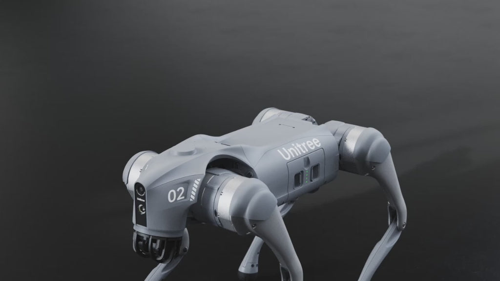 High-tech robotic dog climbing stairs with exceptional balance